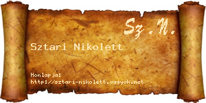 Sztari Nikolett névjegykártya